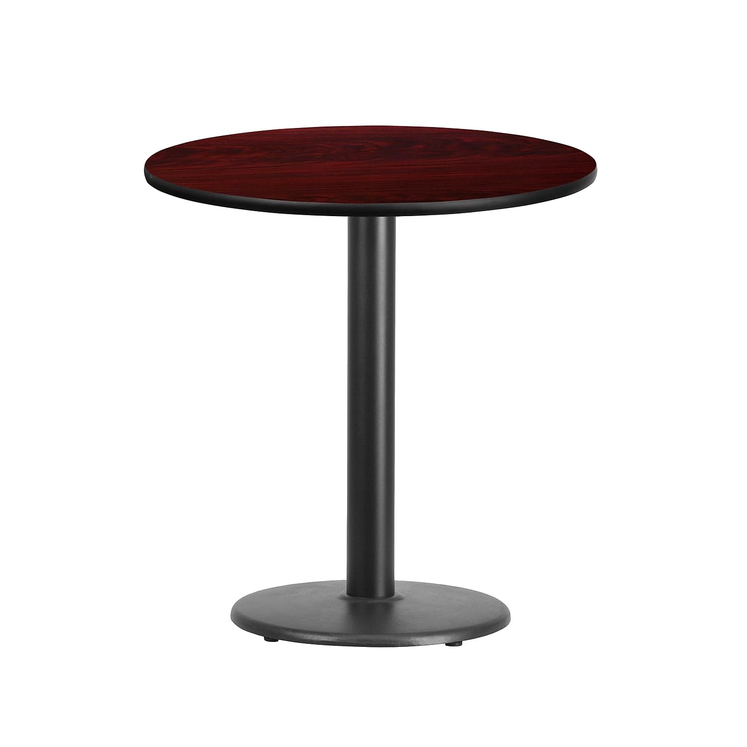 Flash Furniture 24 Inch Round Mahogany Laminate Dining Table with 18 Inch Height Adjustable Base - Perfect for Small Spaces, Kitchens, and Breakfast Nooks