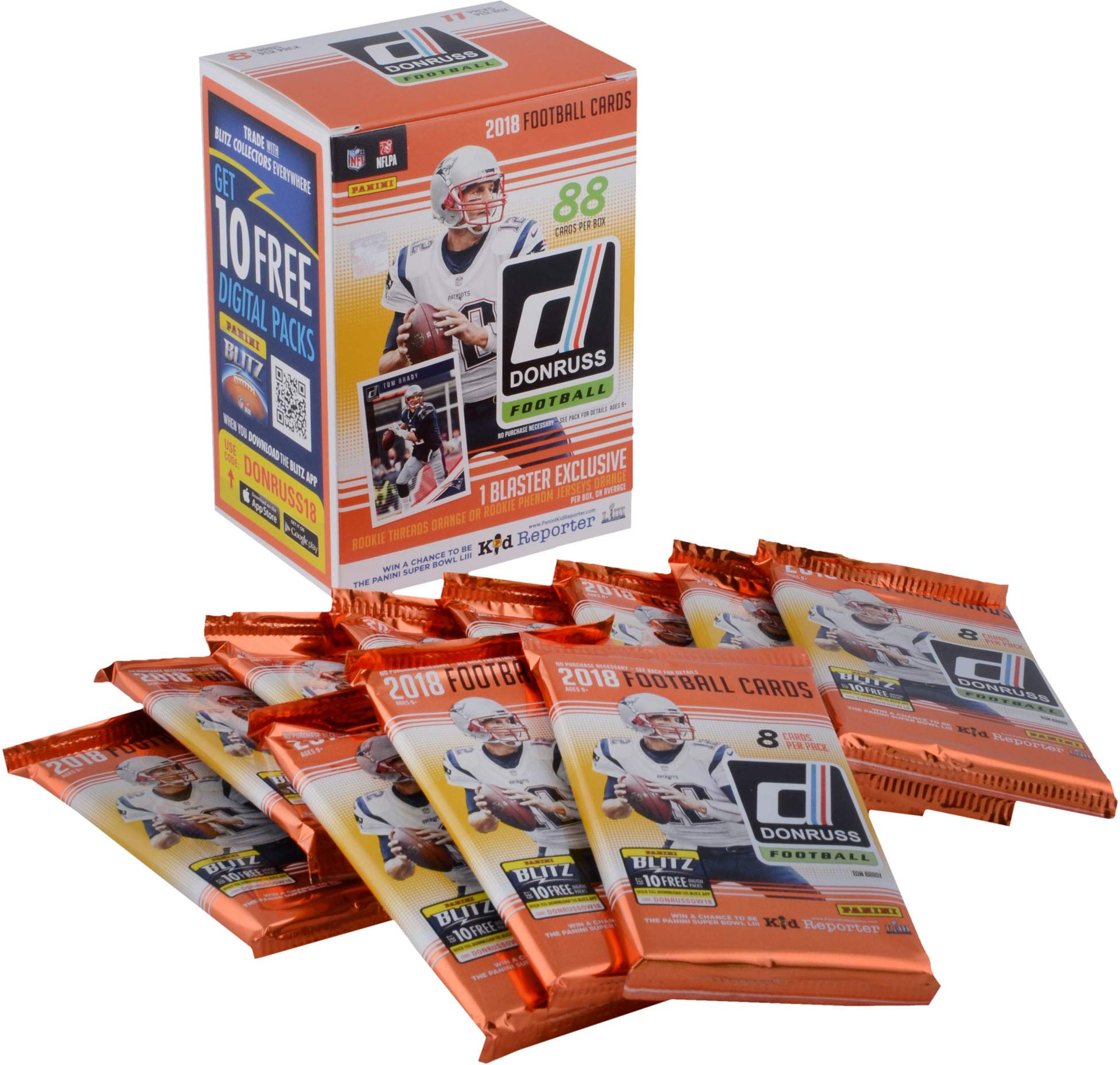 2018 Panini Donruss NFL Football Blaster Box - 11 Packs with 1 Memorabilia Card | Collectible Trading Cards for NFL Fans & Sports Memorabilia Collectors