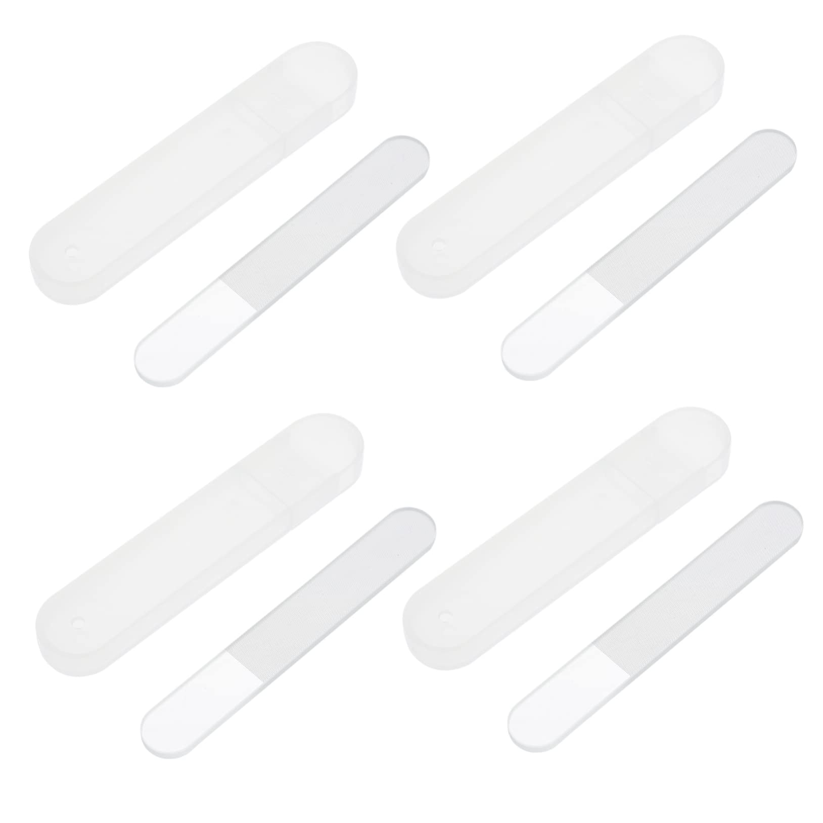 Minkissy 4 Sets Glass Nail Files Kit - Professional Nail Care, Polishing & Manicure Tools with Metal & Acrylic Files, Includes Storage Case | Perfect for Home, Salon & Travel Nail Care