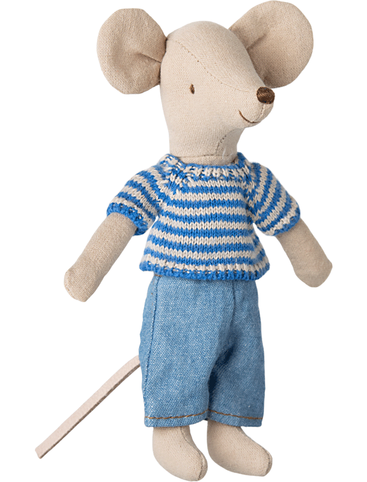Maileg Knitted Sweater and Pants Set for Big Brother Mouse - Cozy Winter Outfit for Stuffed Animals & Dolls | Perfect for Playtime, Photo Shoots & Gift Giving