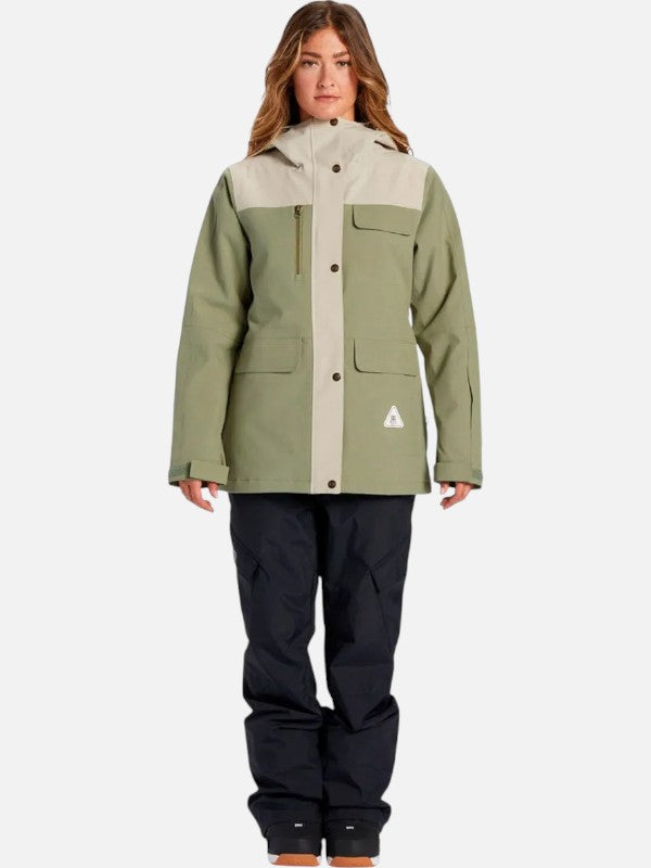 DC Women's Liberate Green Snow Jacket - Waterproof Winter Coat for Skiing, Snowboarding & Outdoor Adventures