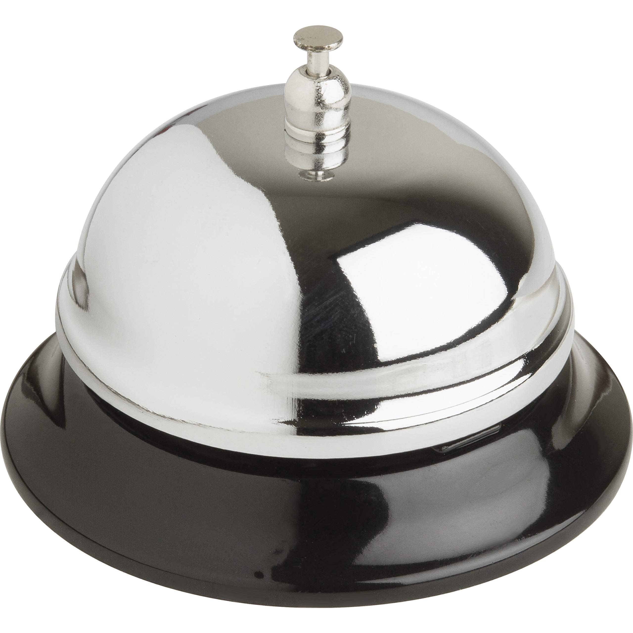 Business Source Nickel Plated Call Bell - Premium Office Desk Bell for Reception, Customer Service & Hospitality (Pack of 1) - Ideal for Hotels, Restaurants, Retail Stores & Front Desks