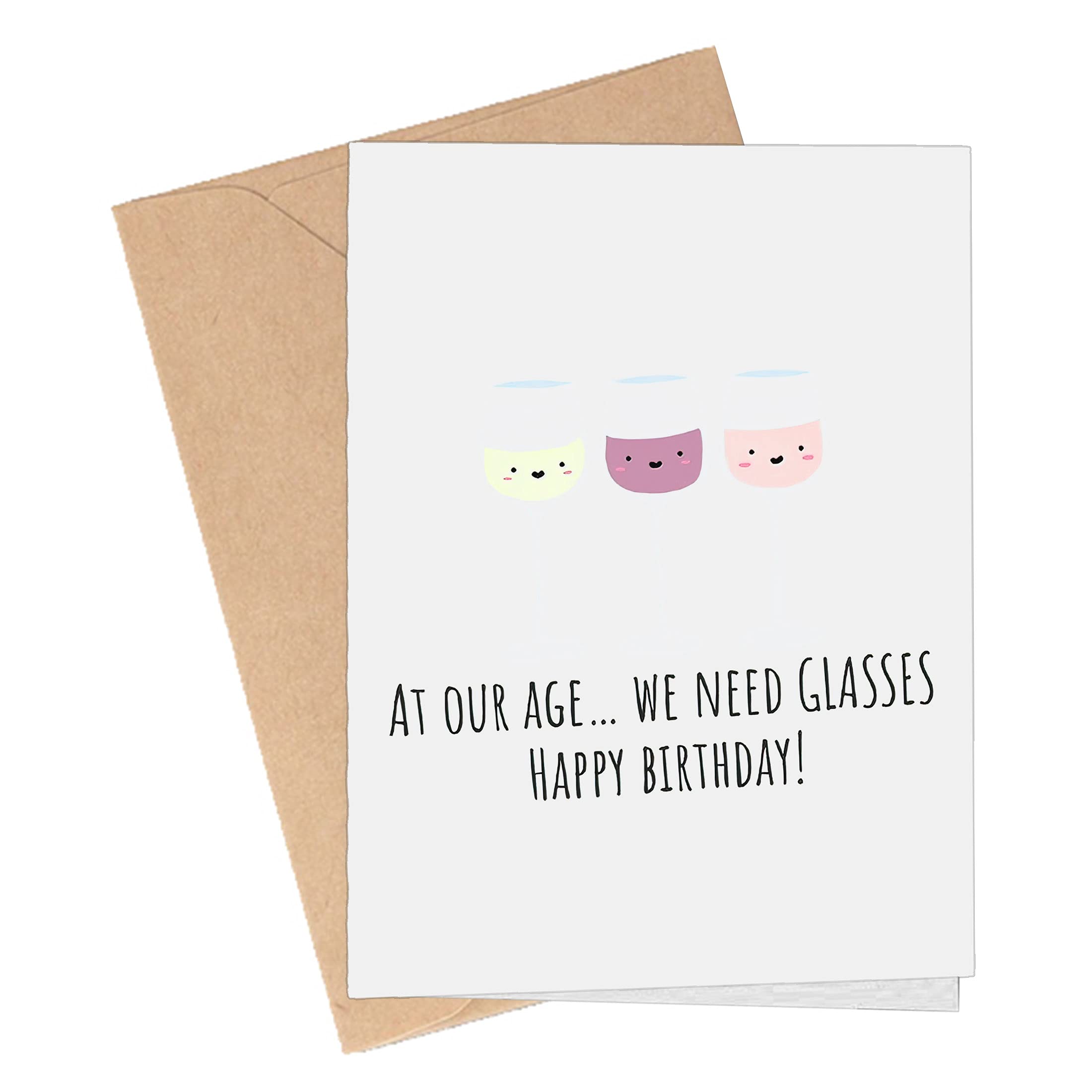 Funny Wine Glasses Greeting Cards - Valentine's Day, Birthday, Anniversary, Thank You Cards with Dad Jokes & Wine Puns - Perfect for Wine Lovers & Gift Giving