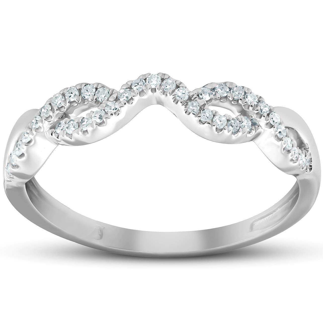 10k White Gold Infinity Diamond Guard Engagement & Wedding Ring Enhancer - Perfect for Bridal Sets, Anniversary Gifts, and Proposal Jewelry