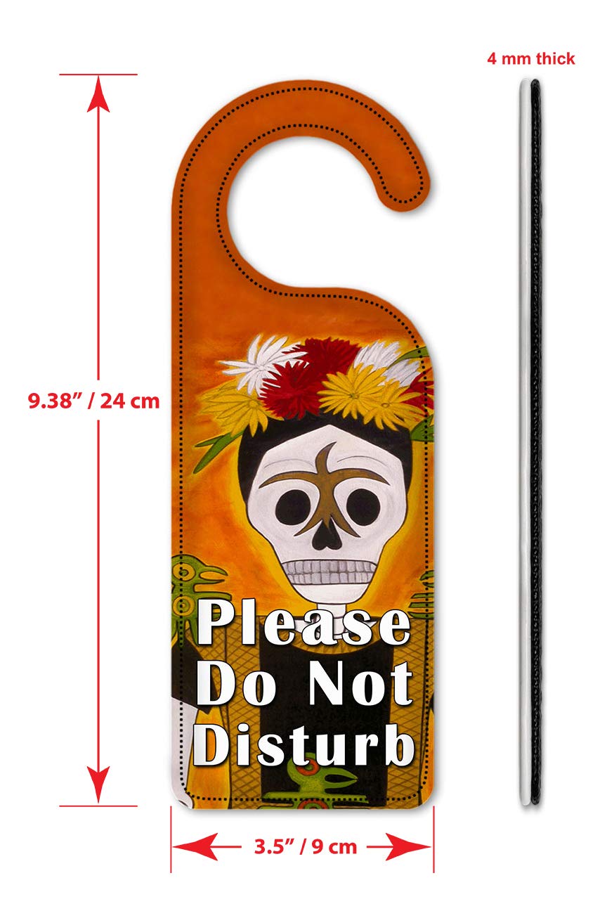 Frida Kahlo Inspired 'Do Not Disturb' Door Hanger Sign - Handmade Ceramic Art Plate for Bedroom, Hotel & Office Decor - Perfect Gift for Art Lovers