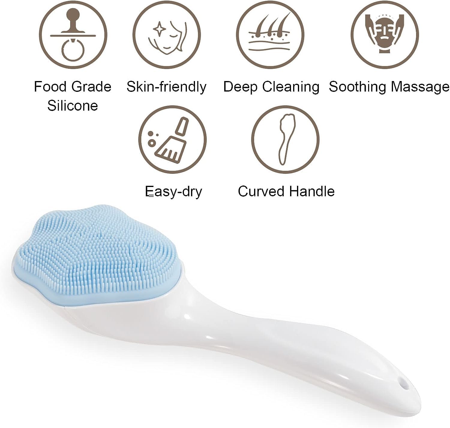 GREEMITO Soft Silicone Face Cleansing Brush - Manual Waterproof Face Scrubber & Skin Care Tool for Deep Cleaning | Exfoliating & Makeup Removal | Perfect for Daily Skincare Routine & Travel (Multi-Color)
