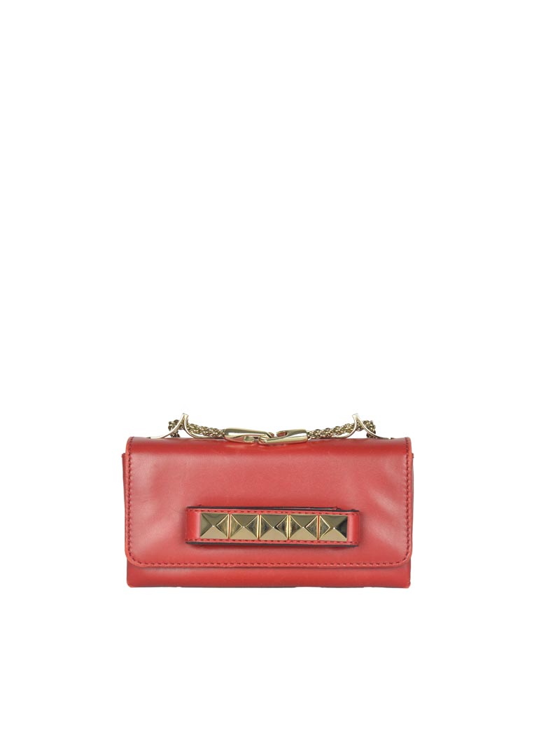 Valentino Va Va Voom Red Leather Studded Handbag - Luxury Designer Crossbody Purse for Women | Perfect for Date Night, Parties & Special Occasions