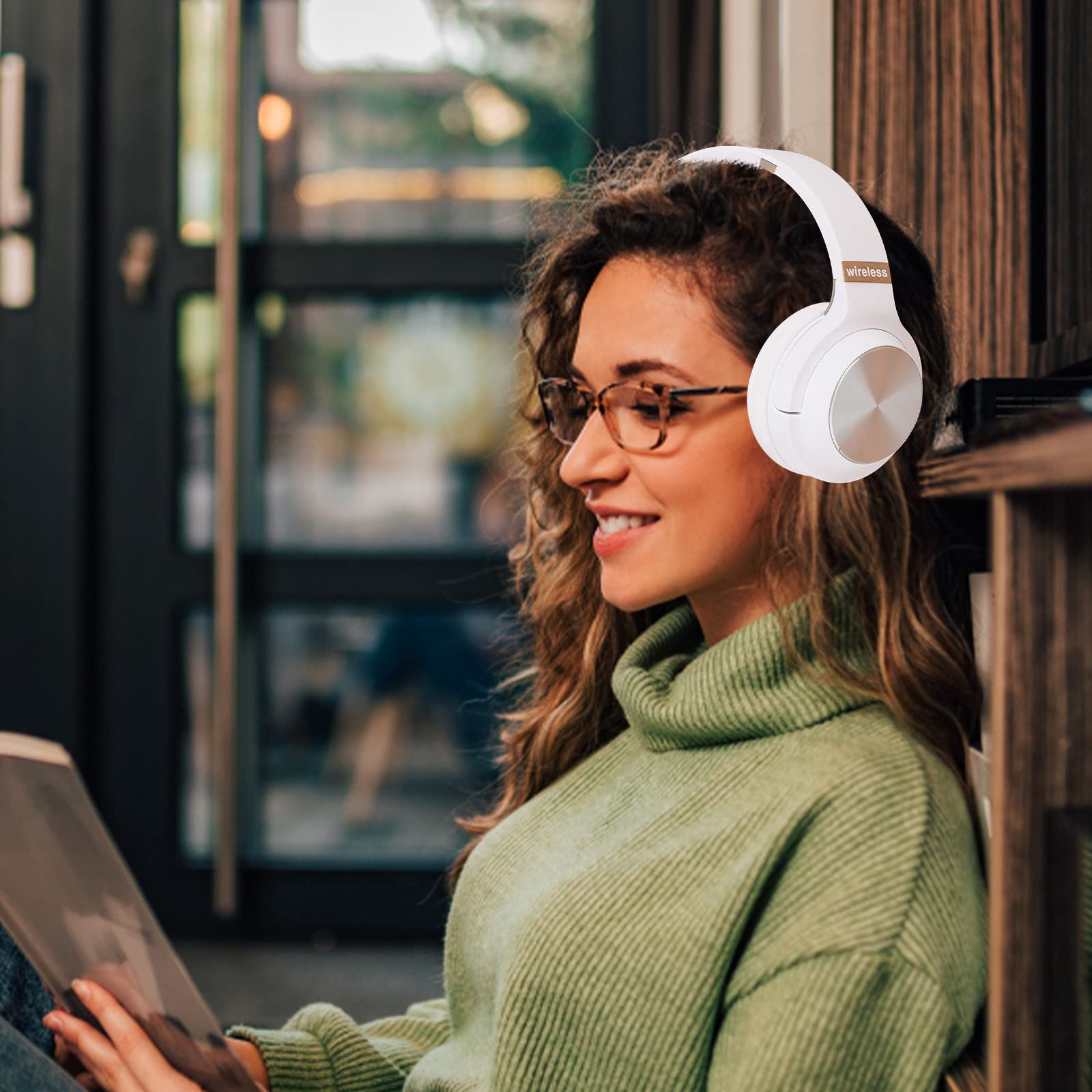MIANHT Wireless Bluetooth Headset - Foldable Head-Mounted Design, Multi-Function with FM Radio & Expandable Memory Slot (White) - Perfect for Gaming, Work Calls & Music Listening