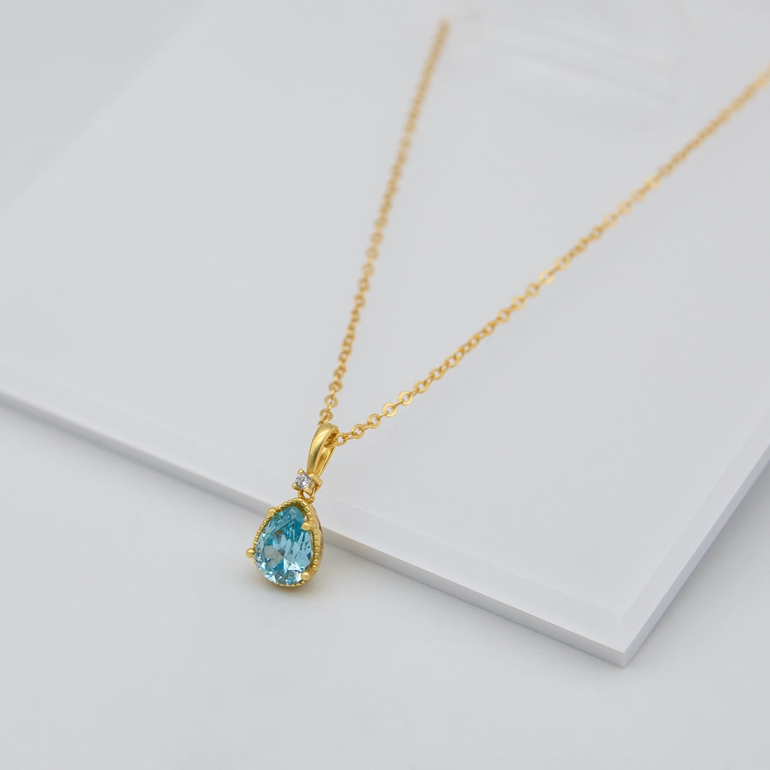 Natural Topaz Citrine Teardrop Pendant Necklace - 925 Sterling Silver Jewelry Gift for Women | Perfect for Birthday, Anniversary & Everyday Elegance