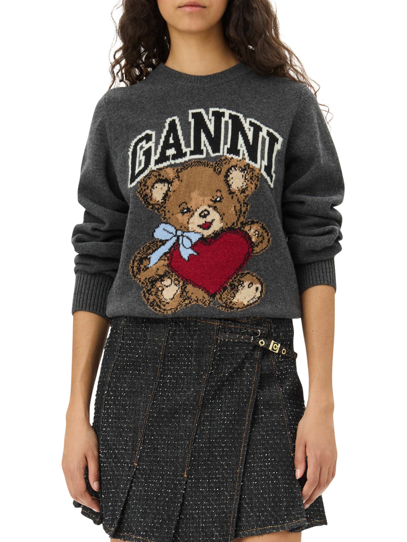 Dark Grey Graphic Bear Sweater - Cozy Pullover for Men & Women - Perfect for Fall, Winter & Casual Outfits