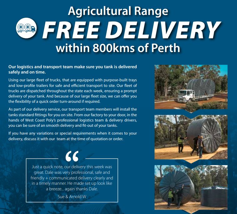 10,000LTR Corrugated Round Poly Water Tank - Durable & UV-Resistant for Farm, Ranch & Irrigation | Free Delivery Within 800km of Perth