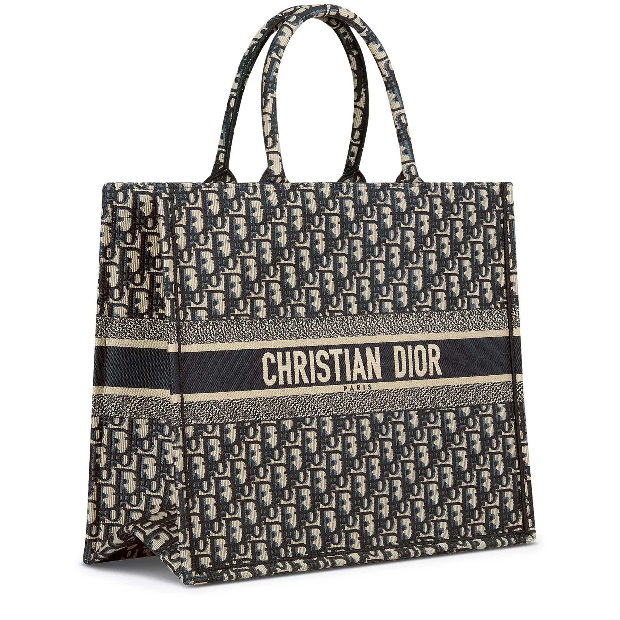 Authentic Pre-Owned Dior Oblique Large Book Tote Bag in Ecru & Blue - Luxury Designer Handbag for Women, Perfect for Work, Travel & Everyday Use