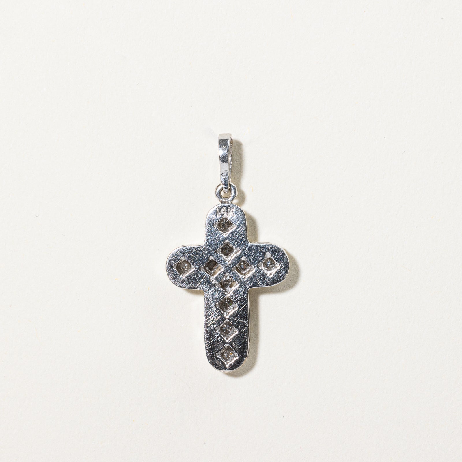 0.14ctw Diamond Cross Pendant Necklace - 14K Gold/White Gold Religious Jewelry for Women - Perfect for Baptism, Confirmation & Everyday Wear