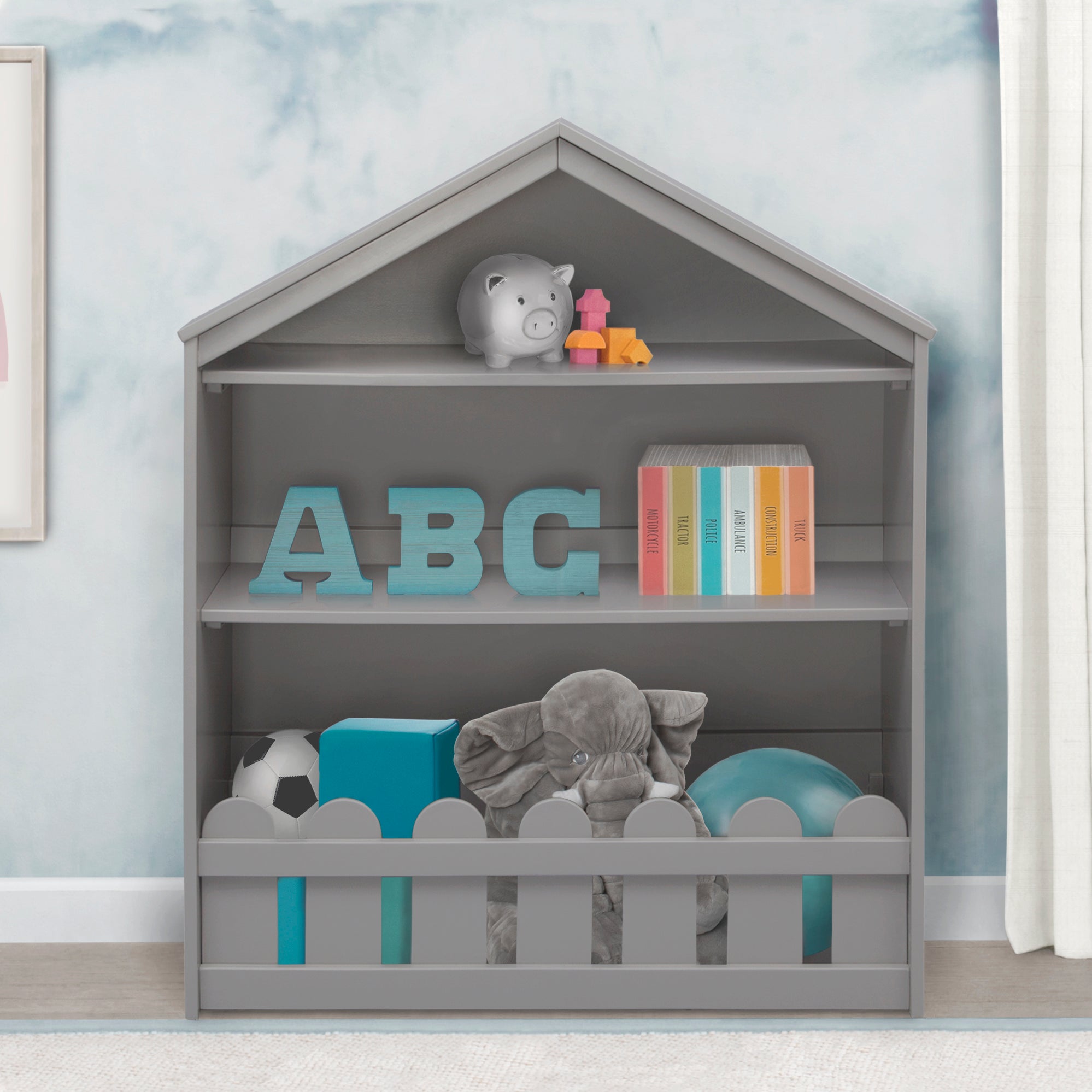 Happy Home Storage Bookcase - 5-Tier Wooden Bookshelf for Living Room, Bedroom & Office - Modern Organizer for Books, Toys & Decor - Perfect for Small Spaces & Home Organization