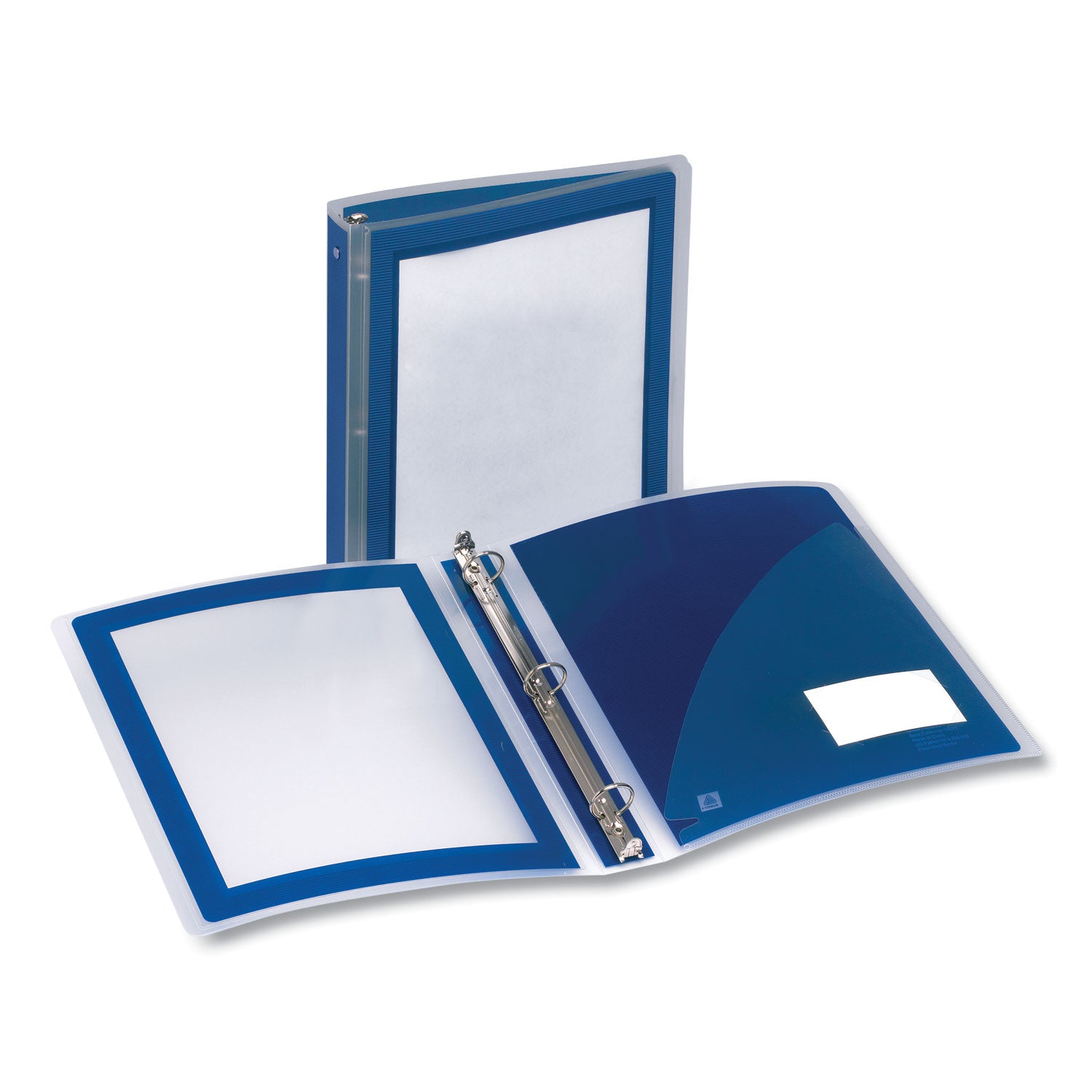Avery Flexi View 3-Ring Binder with Round Rings - 1.5 Inch Capacity, 11 x 8.5 Inches, Navy Blue - Perfect for School, Office & Home Organization