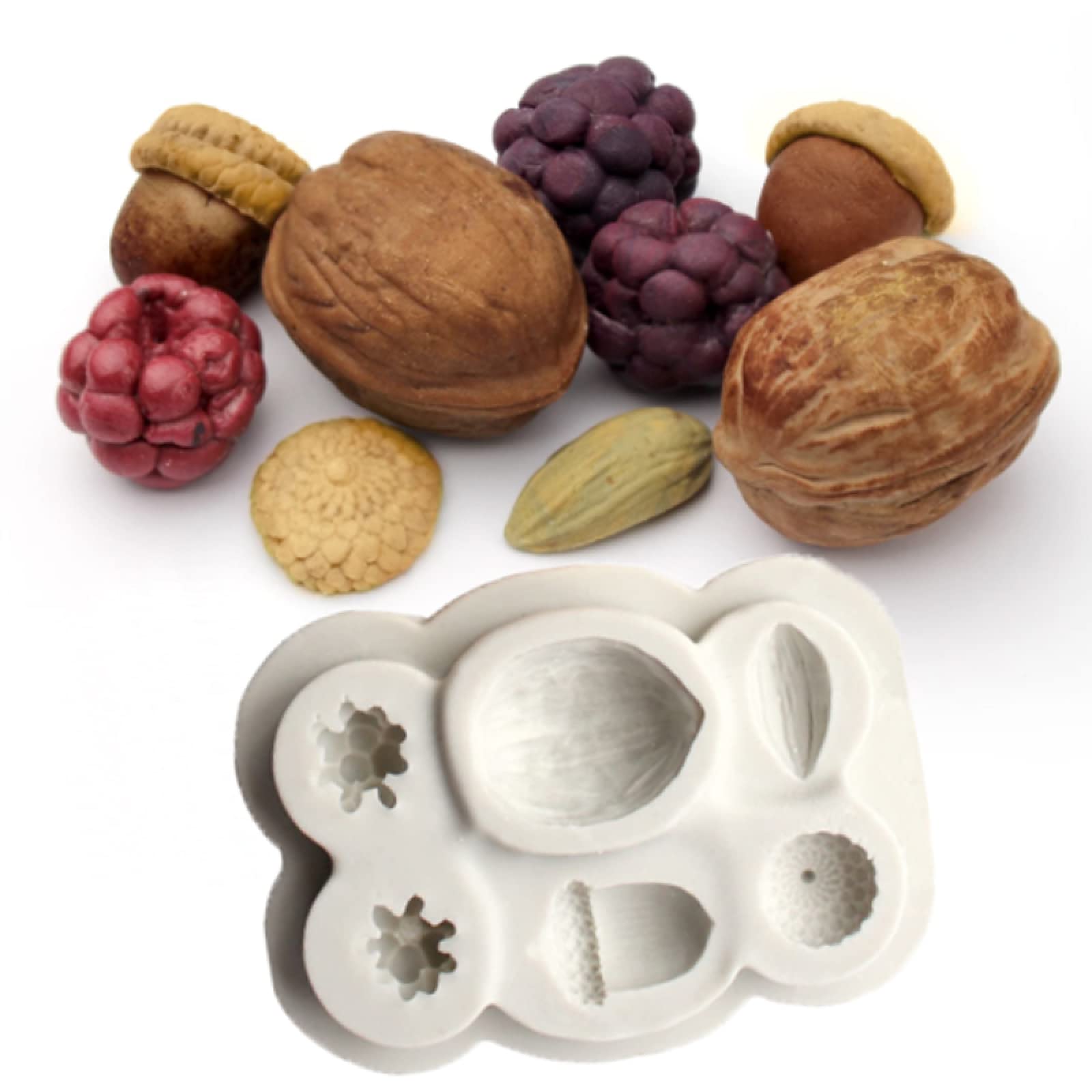 Premium Chocolate Molds & Fondant Molds Set - Nut Raspberry Walnut Dessert Cake Decorations for DIY Candy Making, Baking Tools & Resin Kitchen Supplies | Perfect for Birthday Cakes, Wedding Desserts & Holiday Treats