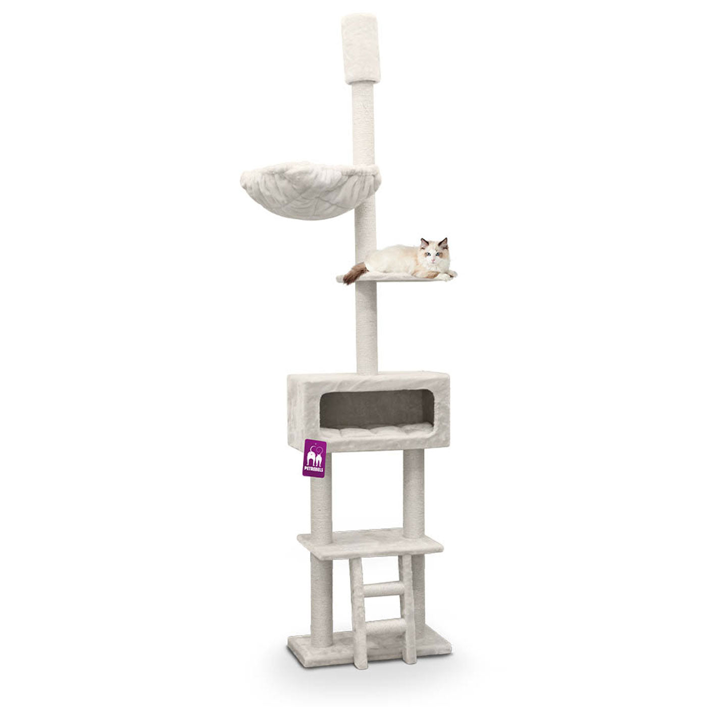 Premium 260cm Cat Tree for Large Cats - Kings & Queens Diana Model - Multi-Level Climbing Tower with Scratching Posts & Cozy Perches - Perfect for Indoor Play, Exercise & Relaxation
