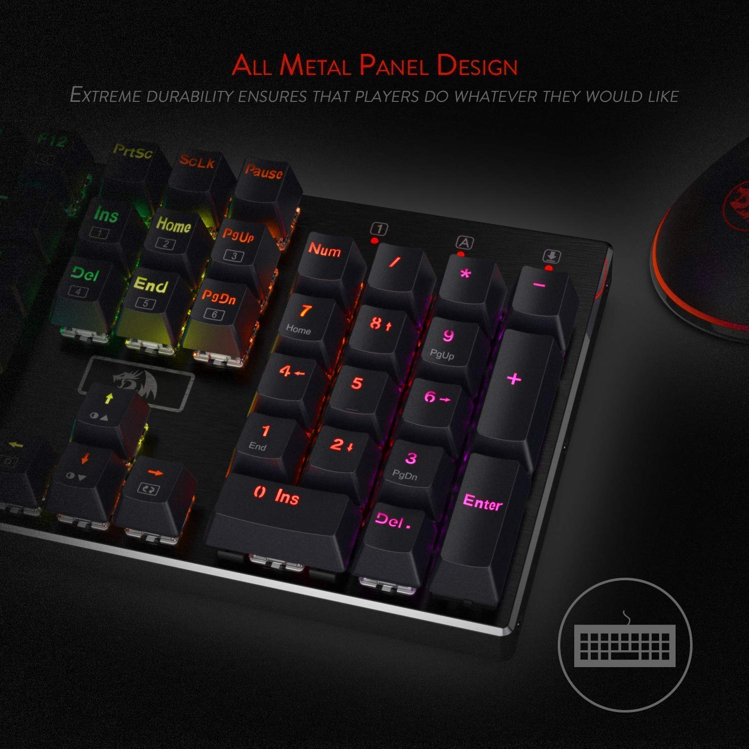 Redragon K556 RGB Mechanical Gaming Keyboard & M908 MMO Gaming Mouse Combo - Wired Backlit Keyboard with Blue Switches & Programmable Mouse for PC Gamers - Perfect for FPS, MMO, and Esports Gaming