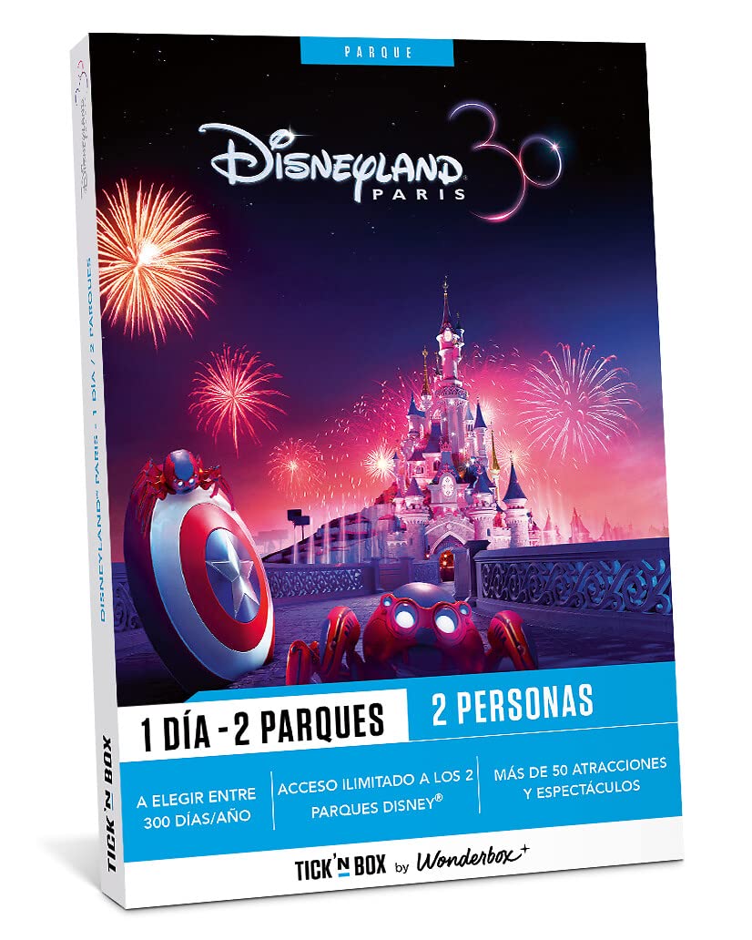 Tick&Box - Gift Box - 1 Day + 2 Parks - for 2 People - Unlimited Access to Both Disney Parks - Birthday Gift, Gift for Women & Men - Perfect for Romantic Getaways & Anniversary Celebrations