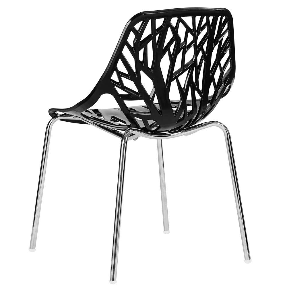 4 Pack Modern Plastic Dining Chairs - Birds Nest Style Lounge Chairs for Indoor & Outdoor Use - Perfect for Patio, Garden, Restaurant and Home Dining