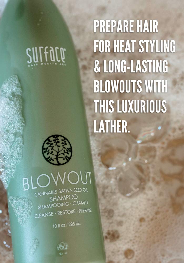 Organic Surface Hair Blowout Shampoo & Conditioner Set for Women & Men - Heat Resistant Styling Protector with Babassu Oil | Salon-Quality Smoothing Treatment for Frizz Control & Shine Enhancement