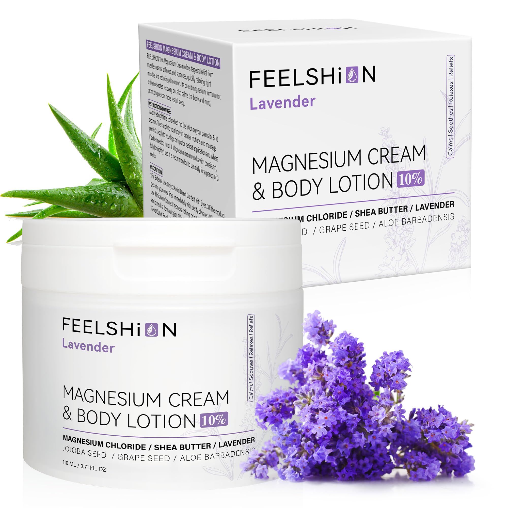 Best Magnesium Lotion for Sore Muscles & Dry Skin - Lavender Infused Magnesium Cream for Relaxation & Better Sleep - 3.51oz Nighttime Moisturizer - Perfect for Post-Workout Recovery & Stress Relief