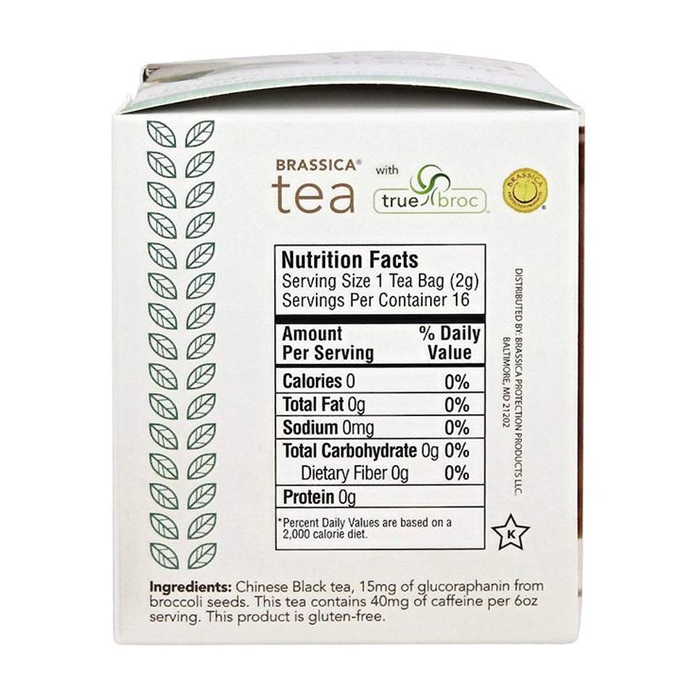 Brassica Tea Black Tea with Truebroc - 16 Tea Bags | Antioxidant-Rich Herbal Tea for Relaxation & Wellness