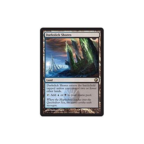 Magic The Gathering Darkslick Shores - MTG Battle for Zendikar Full Art Land Card - Perfect for Commander, Modern & Standard Decks - Collectible Trading Card Game Accessory for Players & Fans