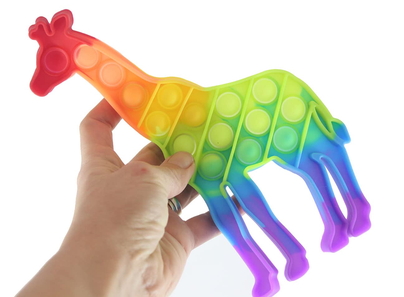 1 Giraffe Bubble Pop Fidget Toy - Silicone Push Poke Sensory Stress Relief Toy for Kids & Adults - Anxiety Relief & Focus Aid - Perfect for Home, Office, Classroom & Travel Use