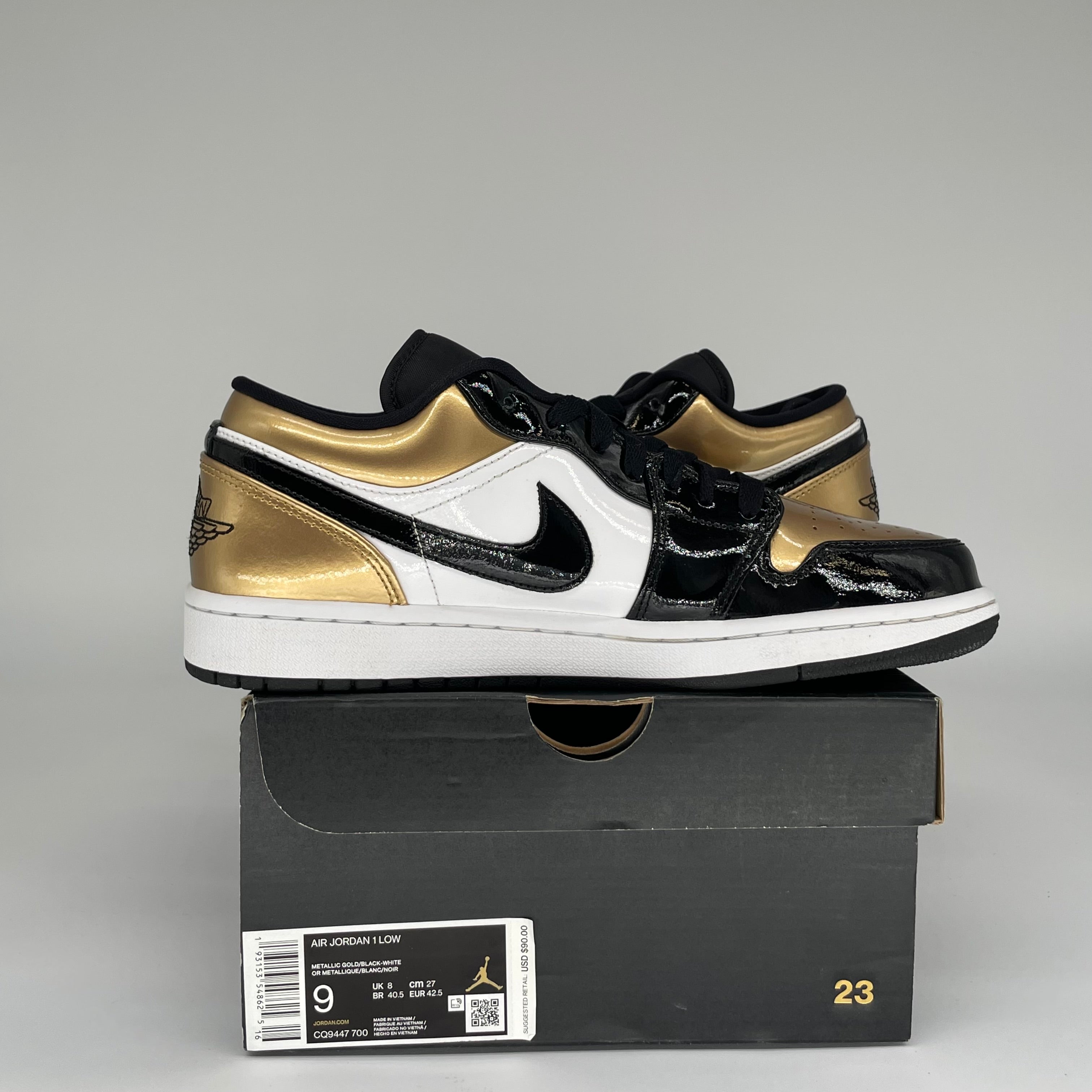 AIR JORDAN 1 LOW GOLD TOE Men's Basketball Shoes - Size 9 (CQ9447-700) | Retro Sneakers for Streetwear & Casual Outfits