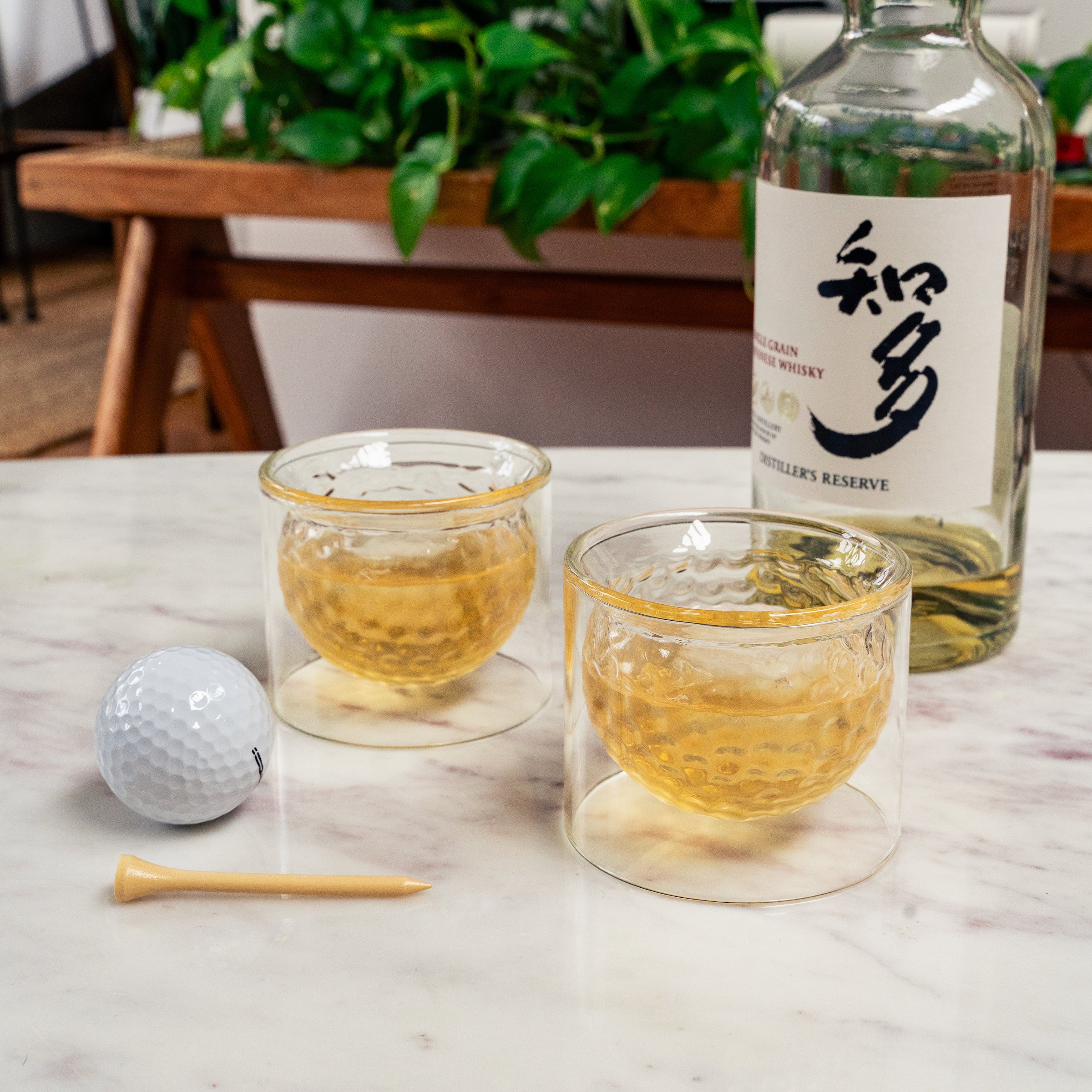 Golf Ball Glasses - Funny Novelty Drinking Glasses for Golf Lovers - Perfect for Parties, Gifts & Golf Themed Events