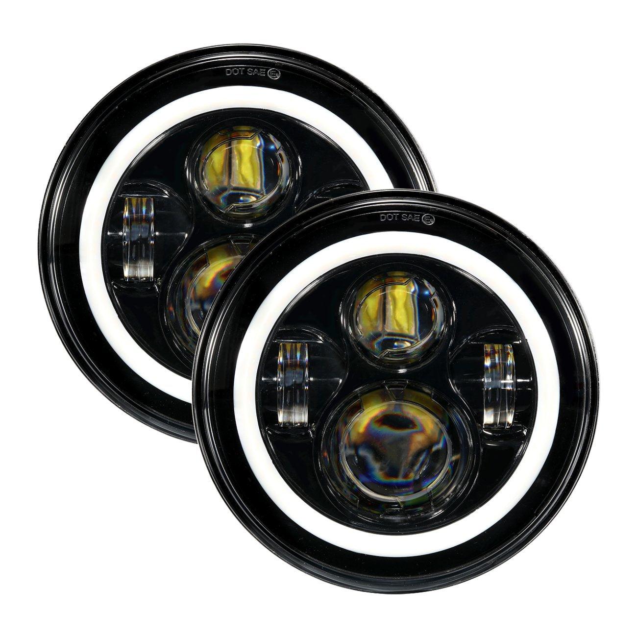 7 LED Halo Headlights + 4