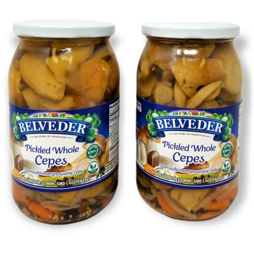 Belveder Borowik Whole Pickle Cepes 31.74 oz (900g) - Vegan, Non-GMO, Gluten-Free - Pack of 2 - Perfect for Salads, Sandwiches & Gourmet Cooking