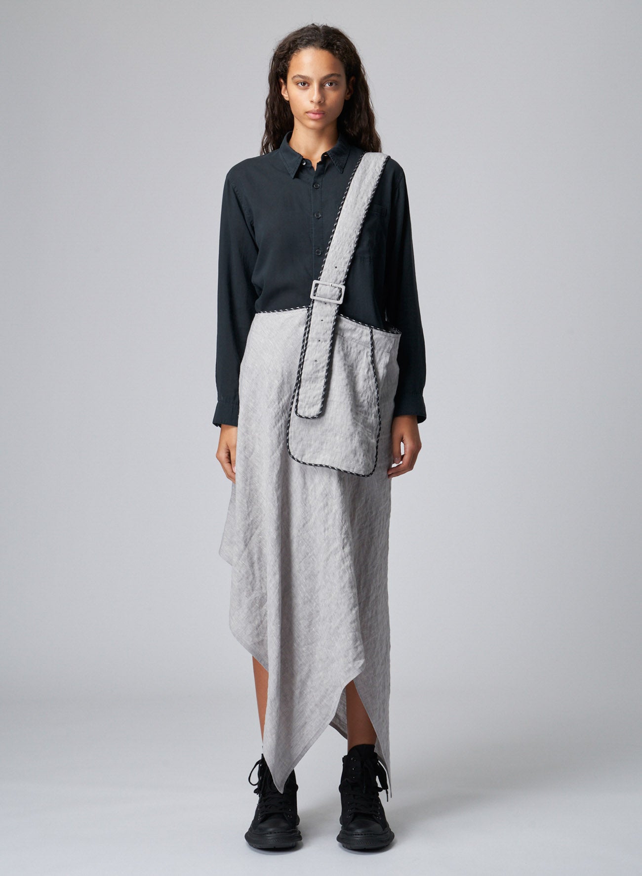 Breathable Linen Rayon Asymmetric Skirt with Adjustable Shoulder Strap | Summer Boho Beach Dress for Women