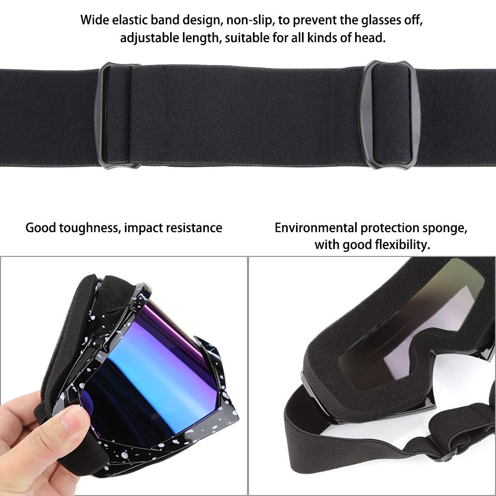 Motorcycle Goggles for Men & Women - Anti-Fog UV Protection Adjustable Tactical Riding Glasses for Dirt Bike, ATV, Motocross & Offroad - Perfect for Military, Combat & Outdoor Adventure Sports