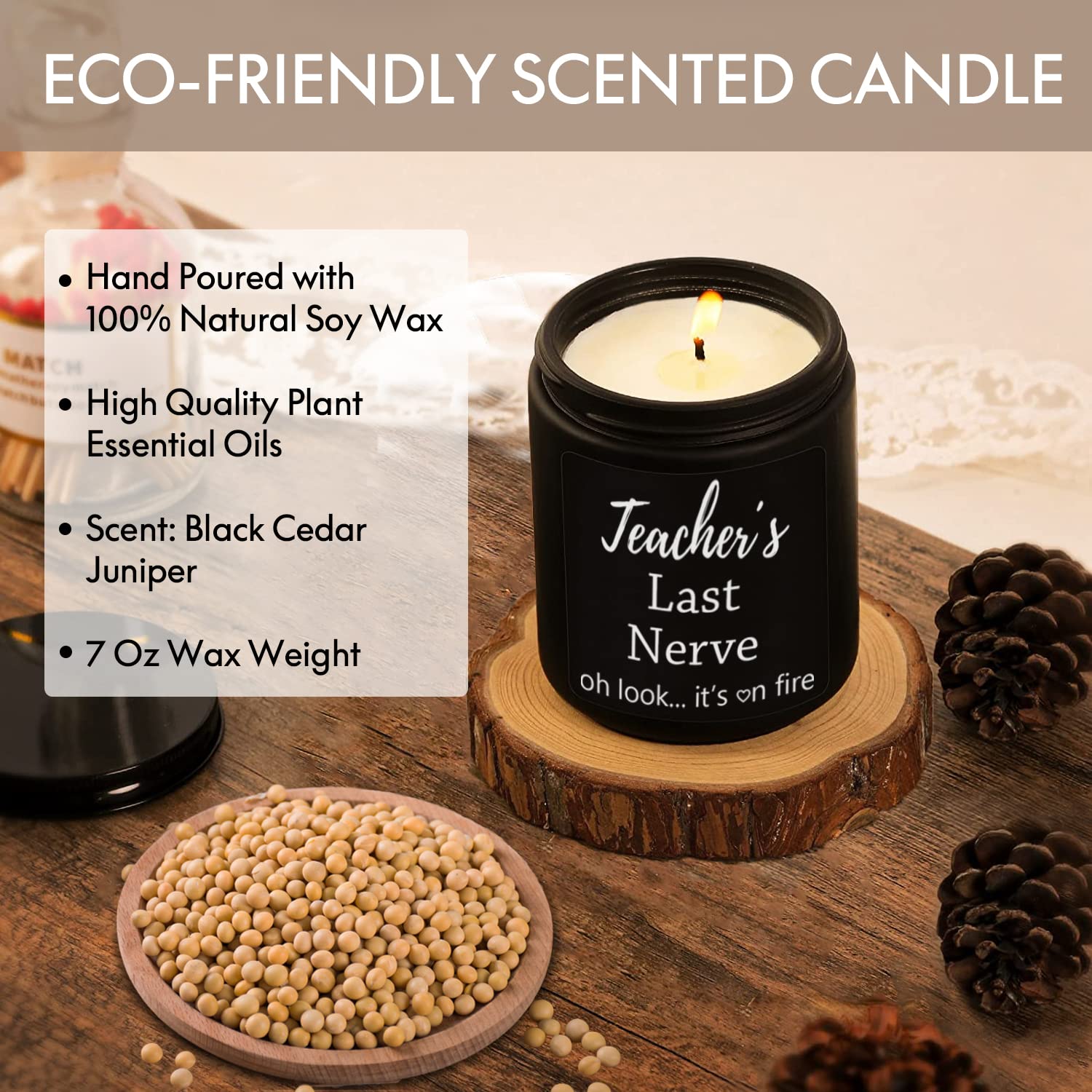 Best Personalized Teacher Gifts - Funny Custom Candles for Graduation, Retirement, Thanksgiving, Birthday & Christmas | Thoughtful Present for Educators, Appreciation Gifts for Classrooms, School Staff