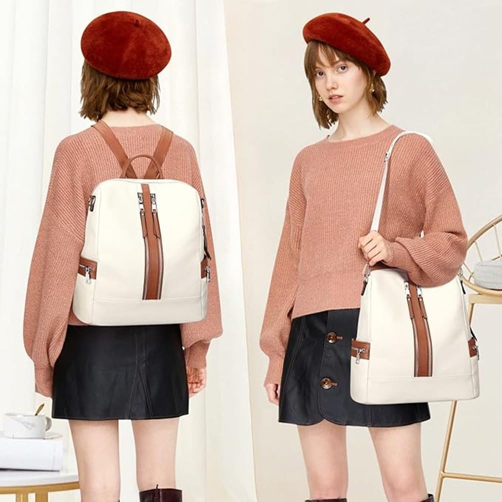 Comfabie Stylish Women's Leather Backpack - Anti-Theft Shoulder Bag & Purse for Daily Use | Christmas Gift for Her | Perfect for Work, Travel & School