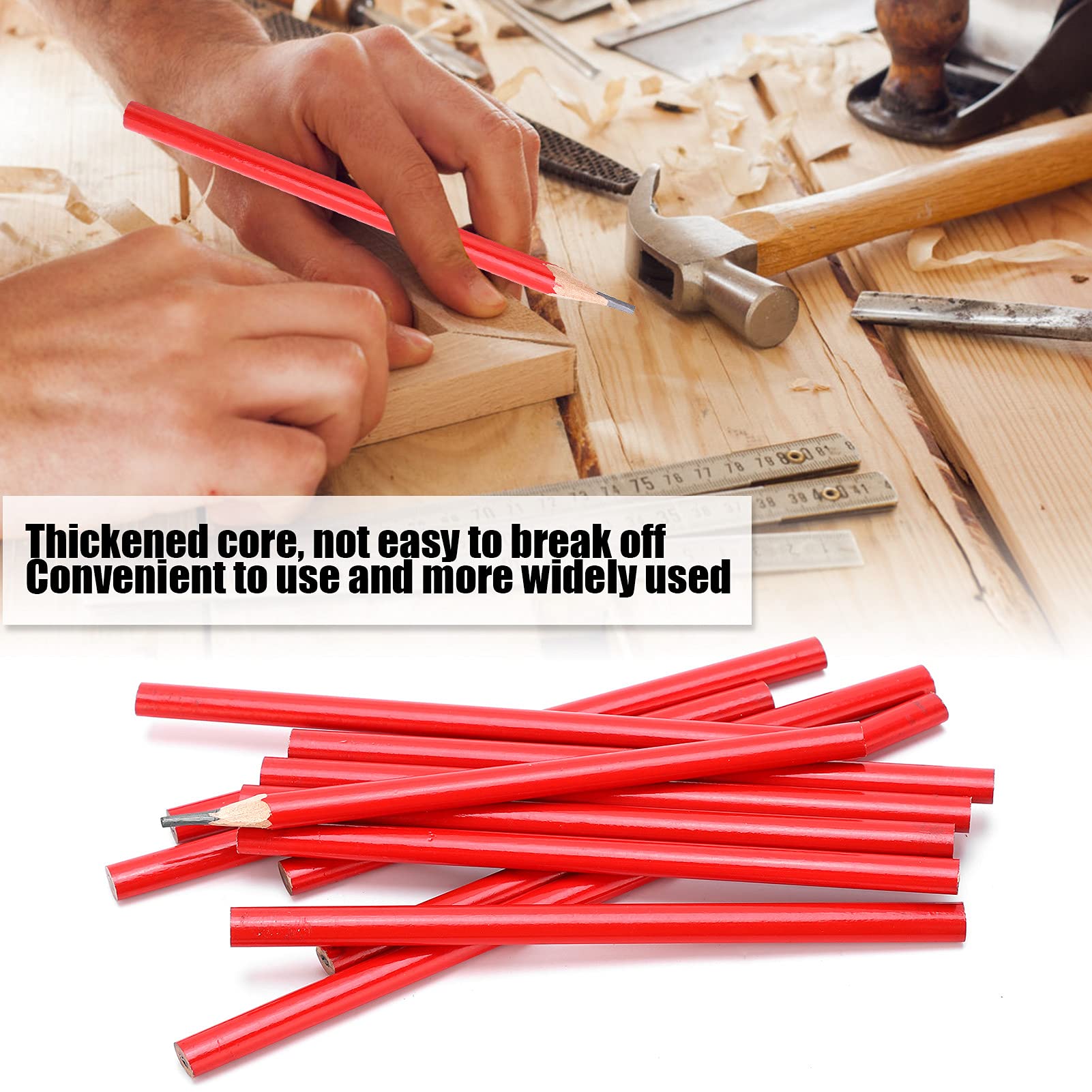 12Pcs Carpenter Pencils - 2Head Woodworking Marking Tools for DIY & Construction