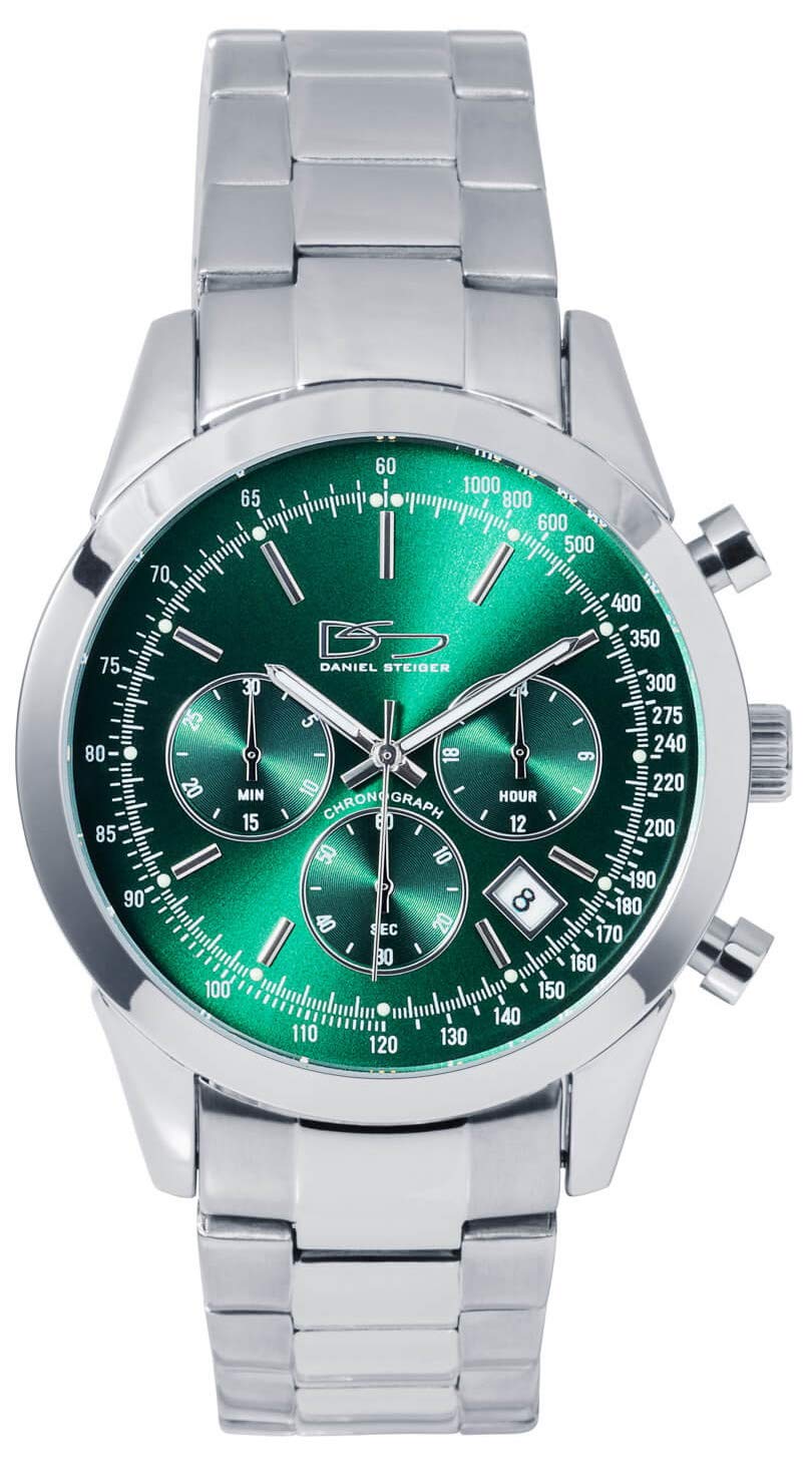 Daniel Steiger Men's Evoke Chronograph Sports Watch - 100M Water Resistant with Sunray Dial - Perfect for Swimming, Diving & Outdoor Activities
