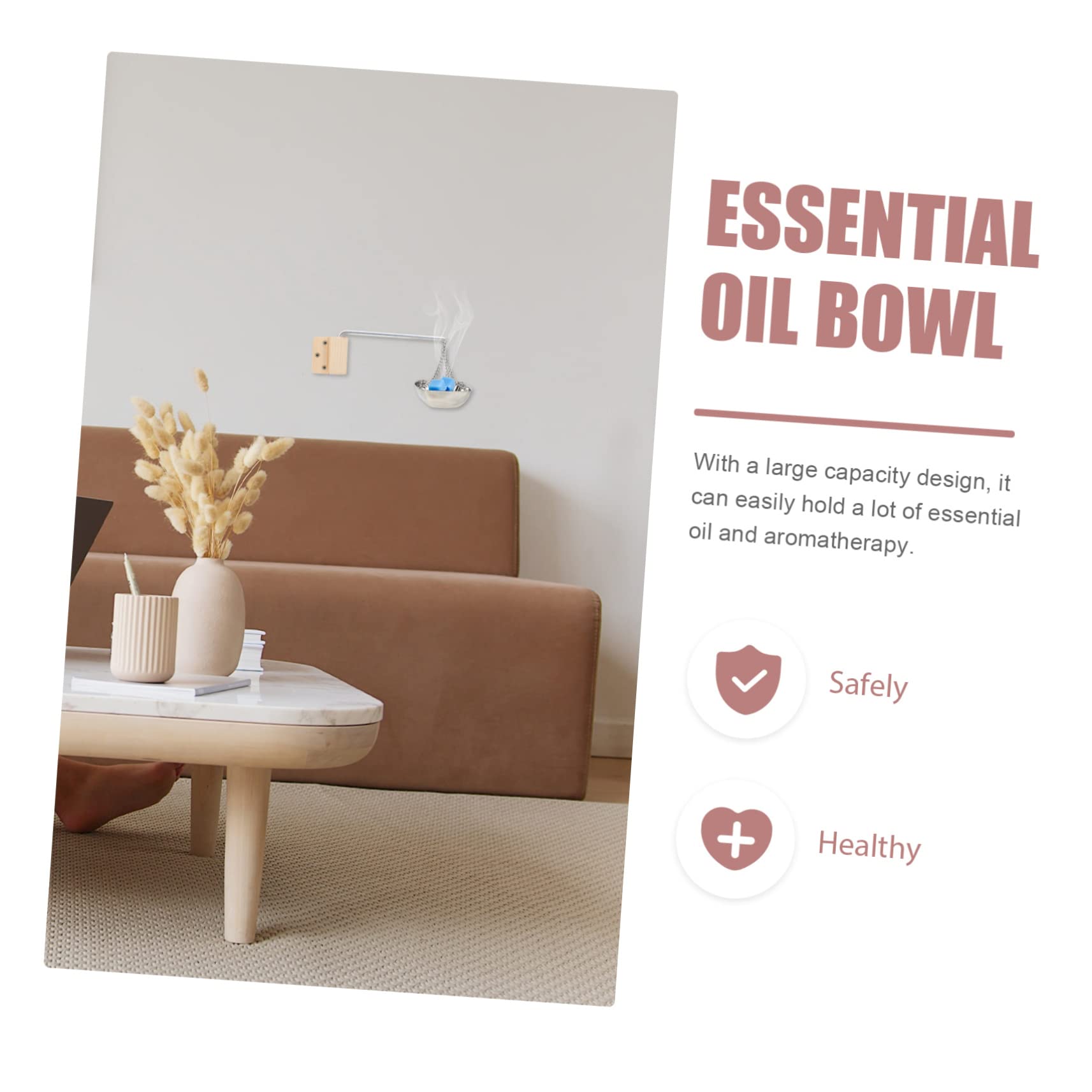 Premium Wooden Sauna Oil Diffuser Bowl Set - 4 Hanging Aromatherapy Cups for Essential Oils | Spa & Sauna Accessories | Perfect for Relaxation, Steam Rooms & Home Wellness