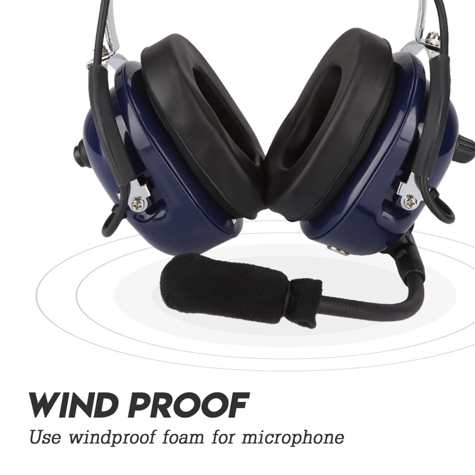 Professional Aviation Helmet for Pilots - Dual Grip Design, Adjustable Headband & 3.5mm Noise Cancelling Headset - Perfect for Flight Training, Helicopter Flying & Airshows