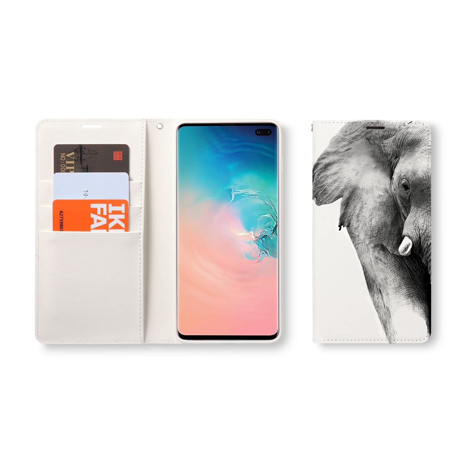 Samsung Wallet Case for Elephant - Slim RFID Blocking Leather Card Holder for Credit Cards & Cash - Perfect for Travel, Business, and Everyday Use