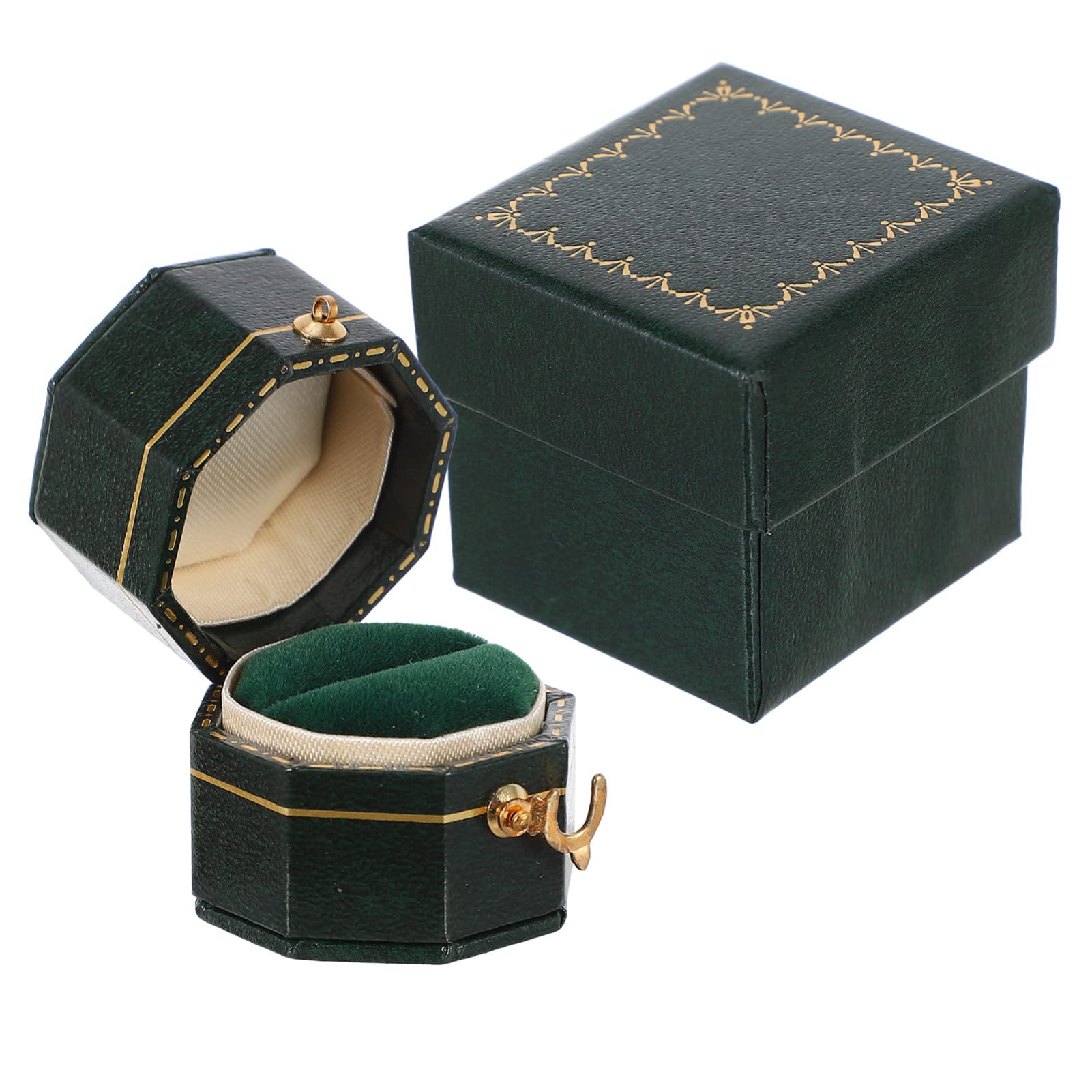 Vintage Jewelry Ring Box - Handmade Wedding Ring Holder for Engagement & Travel Storage