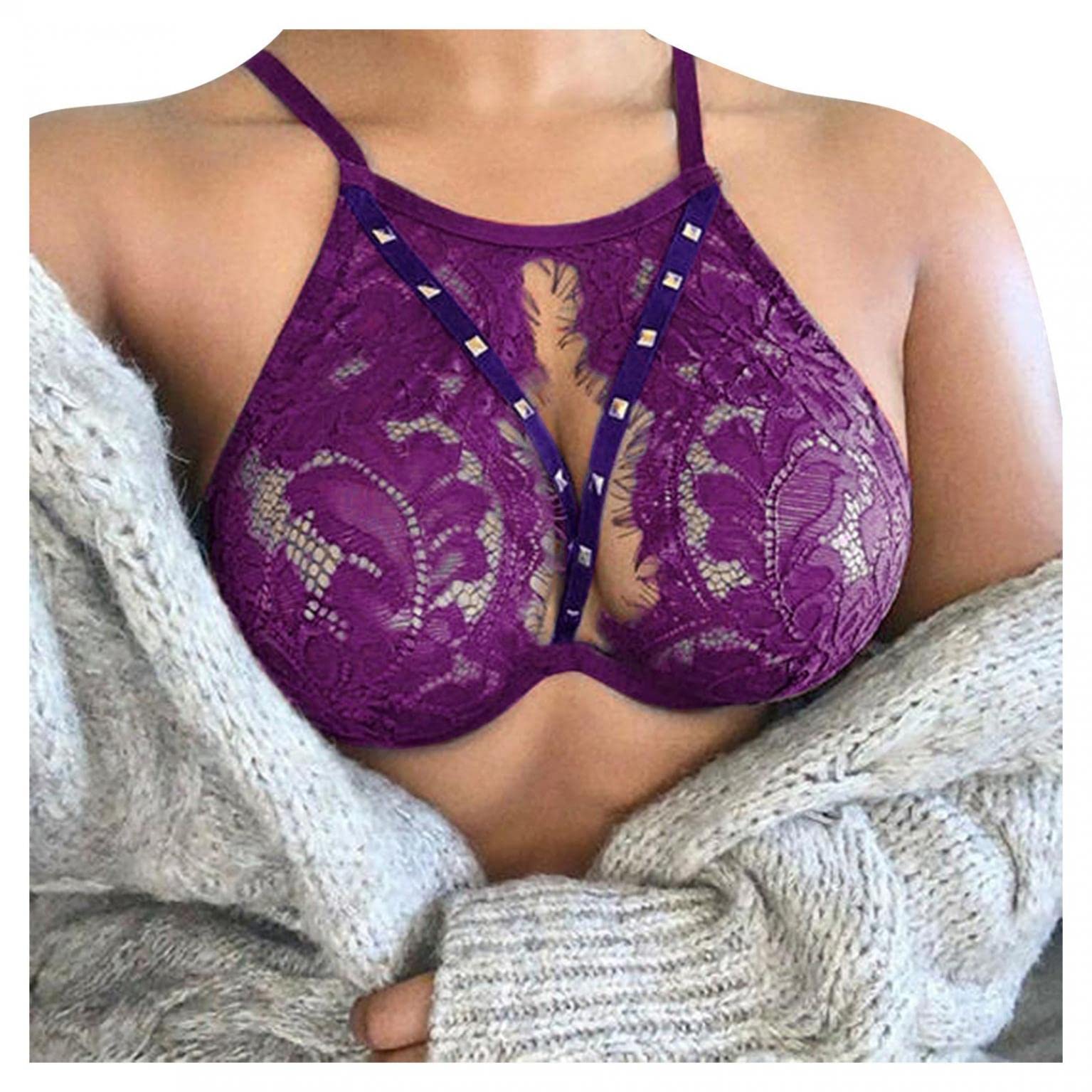 Masbird Women's Sexy Hollow Out Lingerie Set - Lace Babydoll Nightwear Chemise for Romantic Nights & Special Occasions | Perfect for Valentine's Day, Honeymoon & Boudoir Photography