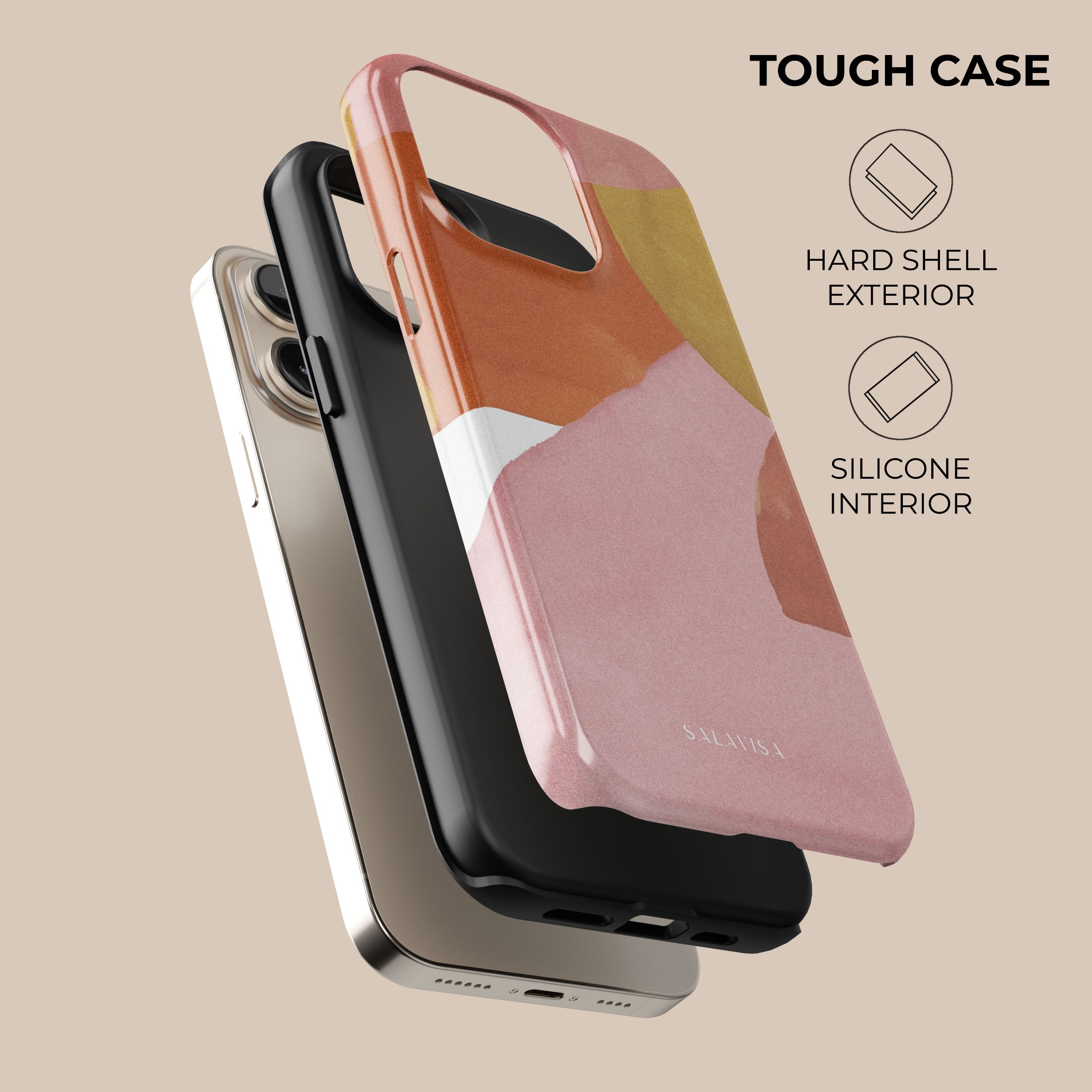 Elegant Pure Pink Watercolor Phone Case - Soft Cute Design for iPhone & Samsung - Perfect for Everyday Use, Travel & Gift Giving