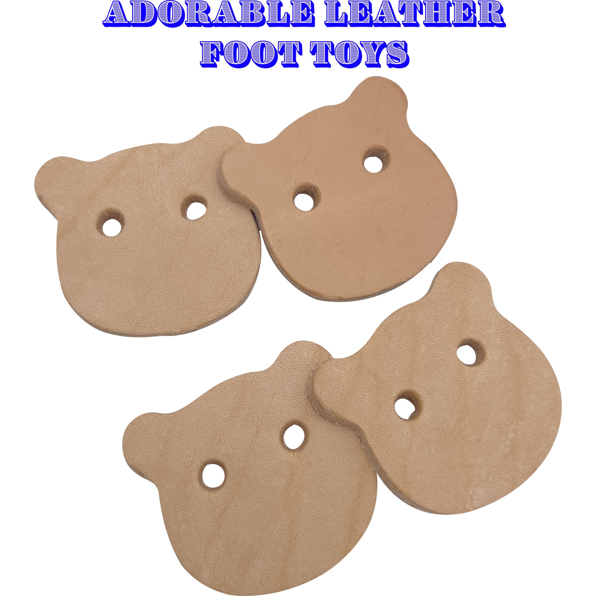 5028 Pack of 4 Genuine Leather Teddy Bear Heads - DIY Stuffed Animal Craft Supplies for Plush Toy Making & Repair