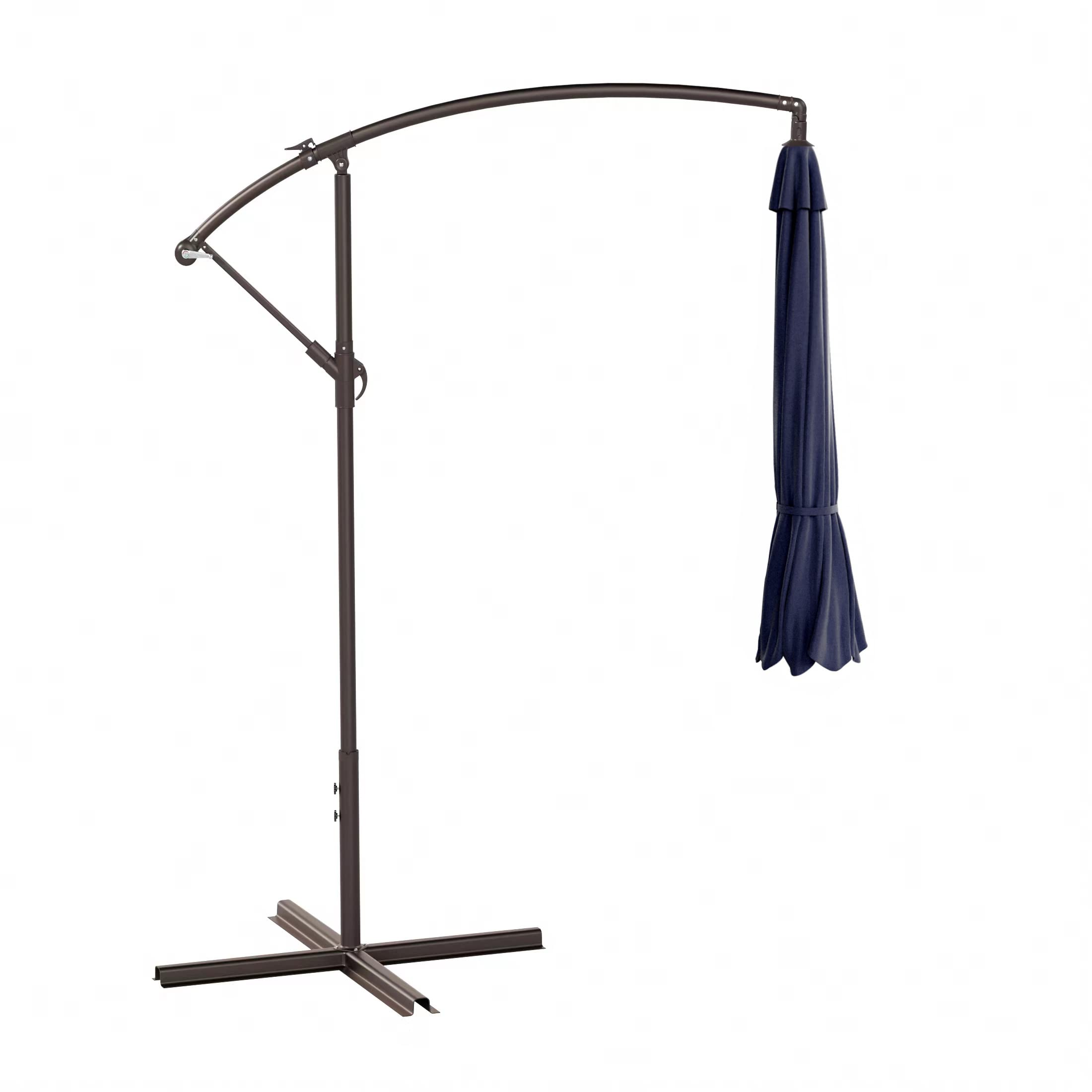 10ft Outdoor Patio Cantilever Umbrella with Stand - 2 Piece Hanging Shade Kit for Backyard, Poolside & Garden Relaxation | WO Home Furniture