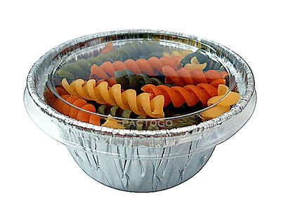 Handi-Foil of America 4 oz Aluminum Foil Containers with Clear Plastic Lids - 1000 Pack for Cupcakes, Ramekins, Muffins | Perfect for Baking, Meal Prep, Catering & Food Storage