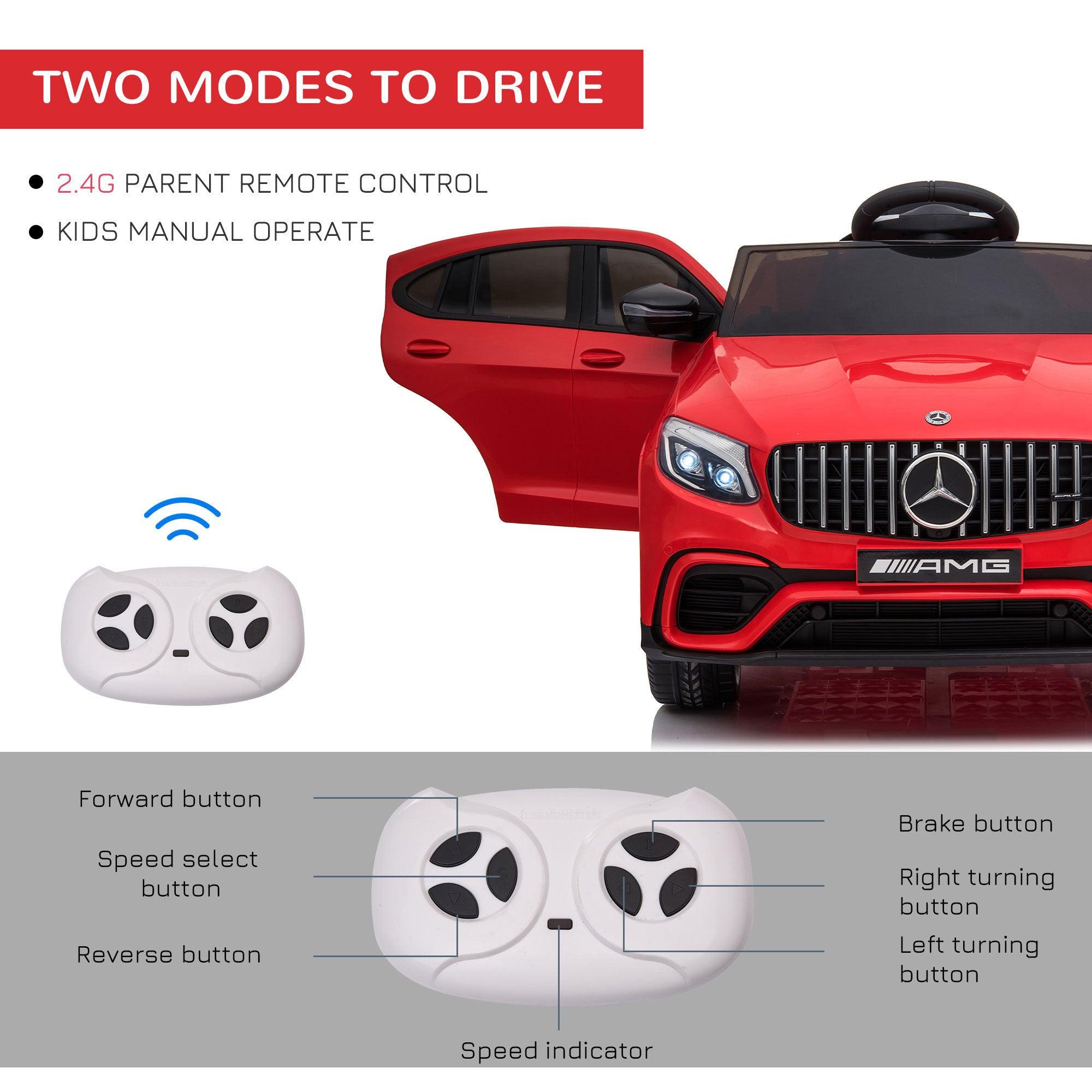 12V Electric Ride On Car for Toddlers - Mercedes Benz AMG GLC63S Coupe Style with Remote Control, 2 Speeds, MP3 Player, LED Lights & Horn | Perfect Birthday Gift for Kids 2-5 Years Old | Indoor & Outdoor Play Vehicle