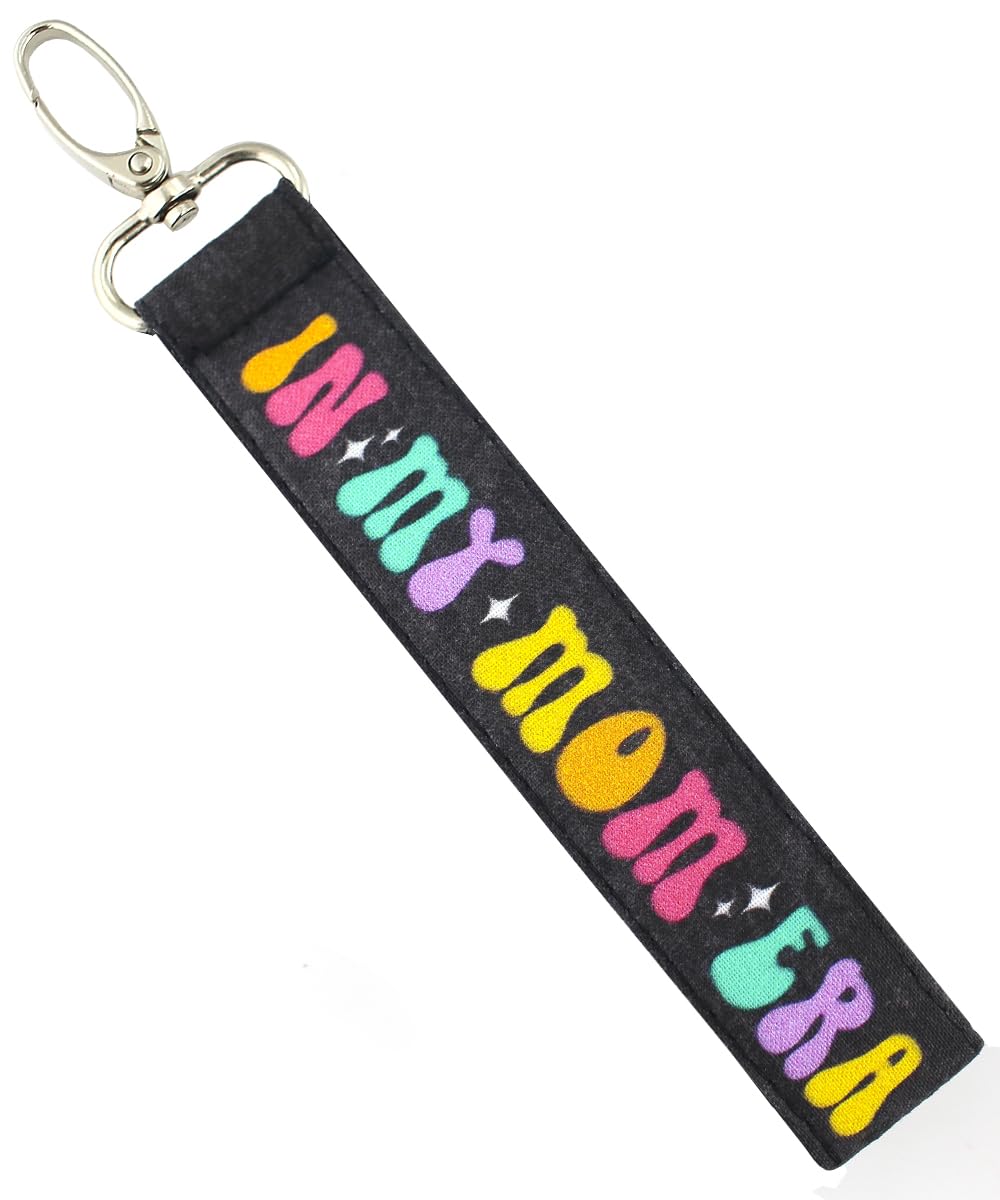 In My Mom Era Keychain Wristlet - Stylish Mama Lanyard for Keys & ID Badges - Perfect Baby Shower Gift for New Moms (Rainbow Design) - Great for Diaper Bags, Parenting Essentials & Everyday Use